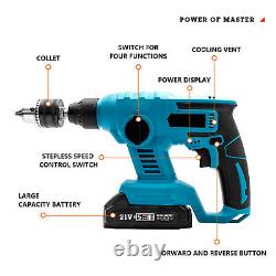 1-1/4 Heavy Duty Electric Rotary Hammer Drill Impact Driver Bit Set Screwdriver