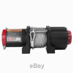 12V Electric Winch 4500lb Synthetic Rope Heavy Duty Steel Cable 4x4 ATV Recovery