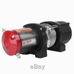 12V Electric Winch 4500lb Synthetic Rope Heavy Duty Steel Cable 4x4 ATV Recovery