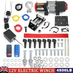12v Electric Winch, 4500lb Rope, Heavy Duty 4x4, ATV Recovery UK STOCK