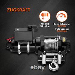 12v Electric Winch Steel Cable 4500lb Heavy Duty ATV Trailer Boat Recovery