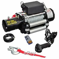 13000LBS Heavy Duty Electric Recovery Winch 12V Remote Control RopeTrailer Truck