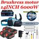 14 Heavy Duty Electric Cordless Chainsaw Wood Cutter Saw Kit With 4 Batteries