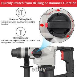1500W Heavy Duty Electric Rotary Hammer Drill Impact Driver Bit Set Screwdriver