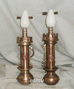 2, G. W. R. Wall Mounted'heavy Duty' Carriage Lamps Converted To Electric