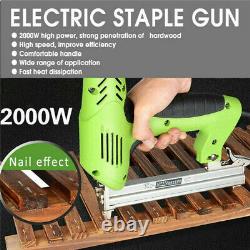 2000W Electric Staple Gun Heavy Duty Wood Work Tool & F30 Framing Straight Nail