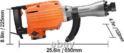 2200W Electric Jackhammer Heavy Duty, 1350 BPM Concrete Breaker 2Pcs Chisels Bit