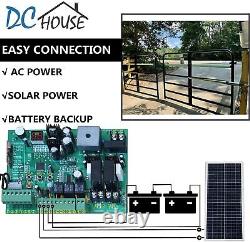 24V DC/AC Solar Automatic Gate Opener Kit Heavy Duty Dual Swing Up to 16.4 Feet