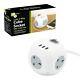 3 Way Electric Extension Lead Power Cube Socket With 3 Usb Ports/1.4m