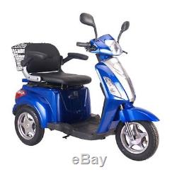 3 Wheeled ELECTRIC MOBILITY SCOOTER 48V 500W BLUE Tricycle 8 mph / 16 mph