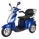3 Wheeled Easy Rider Electric Mobility Scooter Travel Moped 8mph Road Legal Blue