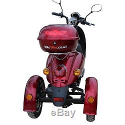 3 Wheeled Retro ELECTRIC MOBILITY SCOOTER Adult 60V 100AH 650W up to 15 mph Red