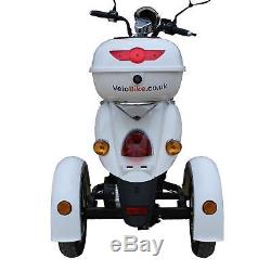 3 Wheeled Retro ELECTRIC MOBILITY SCOOTER Adult 60V 100AH 650W up to 16mph White