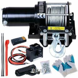 3500LBS Heavy Duty Electric Recovery Winch 12V Remote Control Rope Trailer Truck