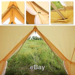 4 Season 4M Cotton Canvas Bell Tent Glamping Camping Party Yurt withElectric Entry