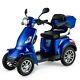 4 Wheeled Electric Mobility Scooter Blue 1000w 55km Travel E-scooter Faster