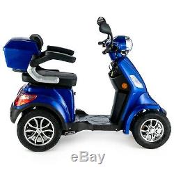 4 Wheeled ELECTRIC MOBILITY SCOOTER BLUE 1000W 55km travel e-scooter FASTER