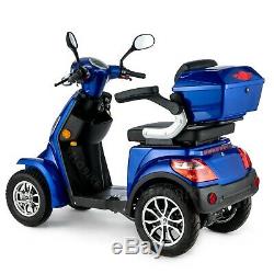 4 Wheeled ELECTRIC MOBILITY SCOOTER BLUE 1000W 55km travel e-scooter FASTER