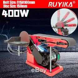 400w Heavy Duty 90° Electric Bench Sander Grinder Belt & Disc Sanding Machine