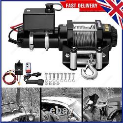 4500LBS 12V Remote Control Electric Winch Recovery Heavy Duty Rope Trailer Truck