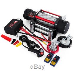 88ft 27m 13500lb 6123kg 12v 4x4 Electric Recovery Winch Steel Cable Heavy Duty