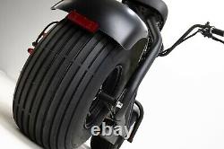 All Mat Black Heavy Duty Chopper Style Electric Scooters, 2000w Electric Motor