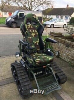 All terrain wheelchair Powerchair Tracfab Track wheelchair Army Military