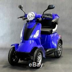BLUE 4 Wheel ELECTRIC MOBILITY SCOOTER 1000W 55km travel e-scooter FASTER