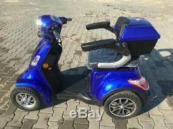 BLUE 4 Wheel ELECTRIC MOBILITY SCOOTER 1000W 55km travel e-scooter FASTER