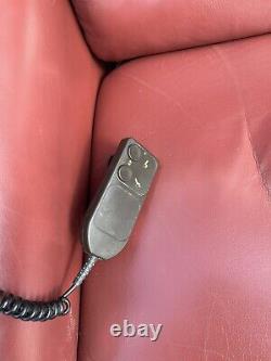 Burgandy Leather Rise And Recline Recliner Chair Heavy Duty 160kg Can Del Local
