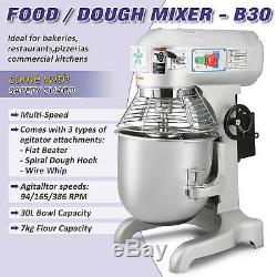 Commercial Dough Mixer 30L Heavy Duty Planetary Mixer 1100W Three Speed
