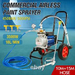 Electric Airless Paint Sprayer High Pressure Heavy Duty 2x Spray Gun 10+15M Hose