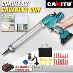 Electric Cordless Caulking Gun Heavy Duty Sealant Tube Skeleton Mastic + Battery