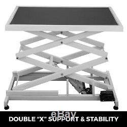 Electric Lifting White Pet Dog Grooming Table Heavy Duty Height Adjustable