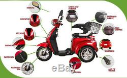Electric Mobility Scooter 3 Wheeled RED ZT500 800W NEW LED Display FAST DELIVERY