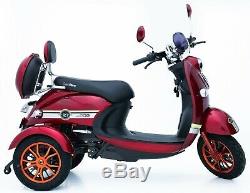 Electric Mobility Scooter 3 Wheeled Red Eco 60V 100AH 800W Green Power NEW