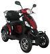Electric Mobility Scooter 4 Wheeled 60v100ah 500w Red Free Delivery Green Power