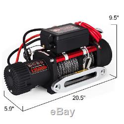 Electric Recovery Winch 12v 13500lb, Heavy Duty 4x4 Synthetic Rope WIRELESS