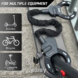 Electric Scooter/Bike Chain Locks with Keys, Heavy Duty Handcuff Locks with Bag