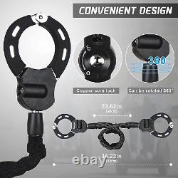 Electric Scooter/Bike Chain Locks with Keys, Heavy Duty Handcuff Locks with Bag