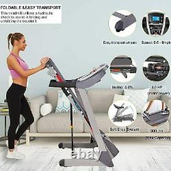 Electric Treadmill Folding Running Machine Heavy Duty Workout Exercise 3.0 HP UK