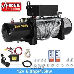 Electric Winch 12v 13500lbs Steel Cable Heavy Duty Recovery Mounting
