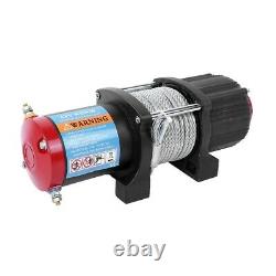 Electric Winch 4500lb Heavy Duty Steel Cable Winch Boat Car Remotes Clevis Hoop