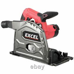 Excel Heavy Duty Plunge Saw 165mm 240V with Aluminium 1.5m Guide Rail