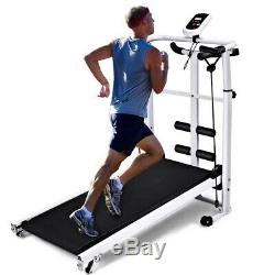 Foldable Mechanical Treadmill Walking Jogging Running Machine Fittness Indoor UK
