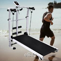 Foldable Mechanical Treadmill Walking Jogging Running Machine Fittness Indoor UK