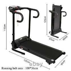 Folding Electric Treadmill Running & Jogging Heavy Duty Machine + Holder Home