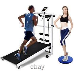 Folding Manual Treadmill Multi-function Jogging Running Machine Fittness Home UK
