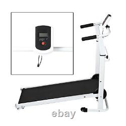 Folding Manual Treadmill Multi-function Jogging Running Machine Fittness Home UK