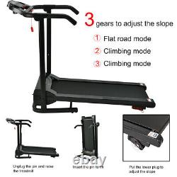 Folding Treadmill Home Running Fitness Machine with Safety Stopper Incline Adjust